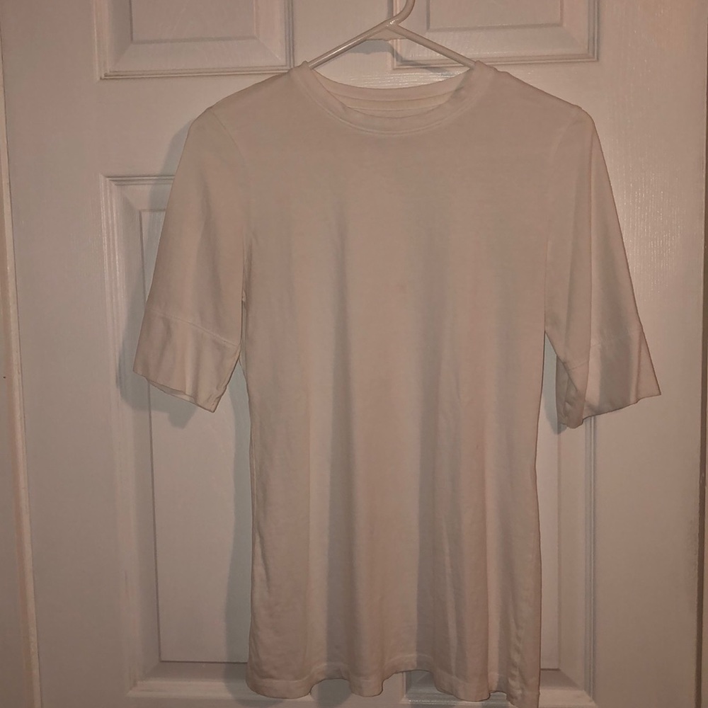 3/4 sleeve plain white tee